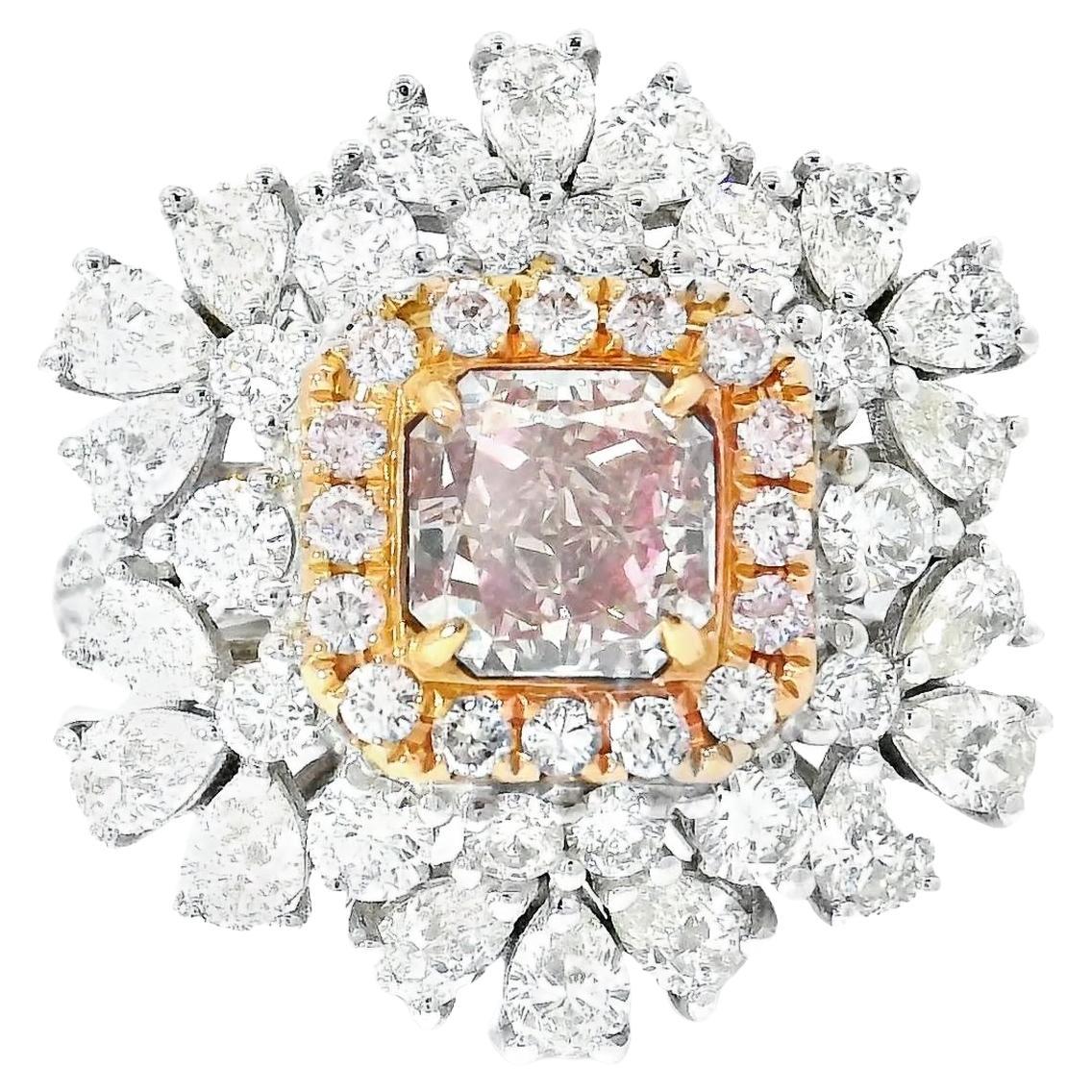 AGL Certified 1.01 Carat Fancy Pink VS Clarity Diamond Ring