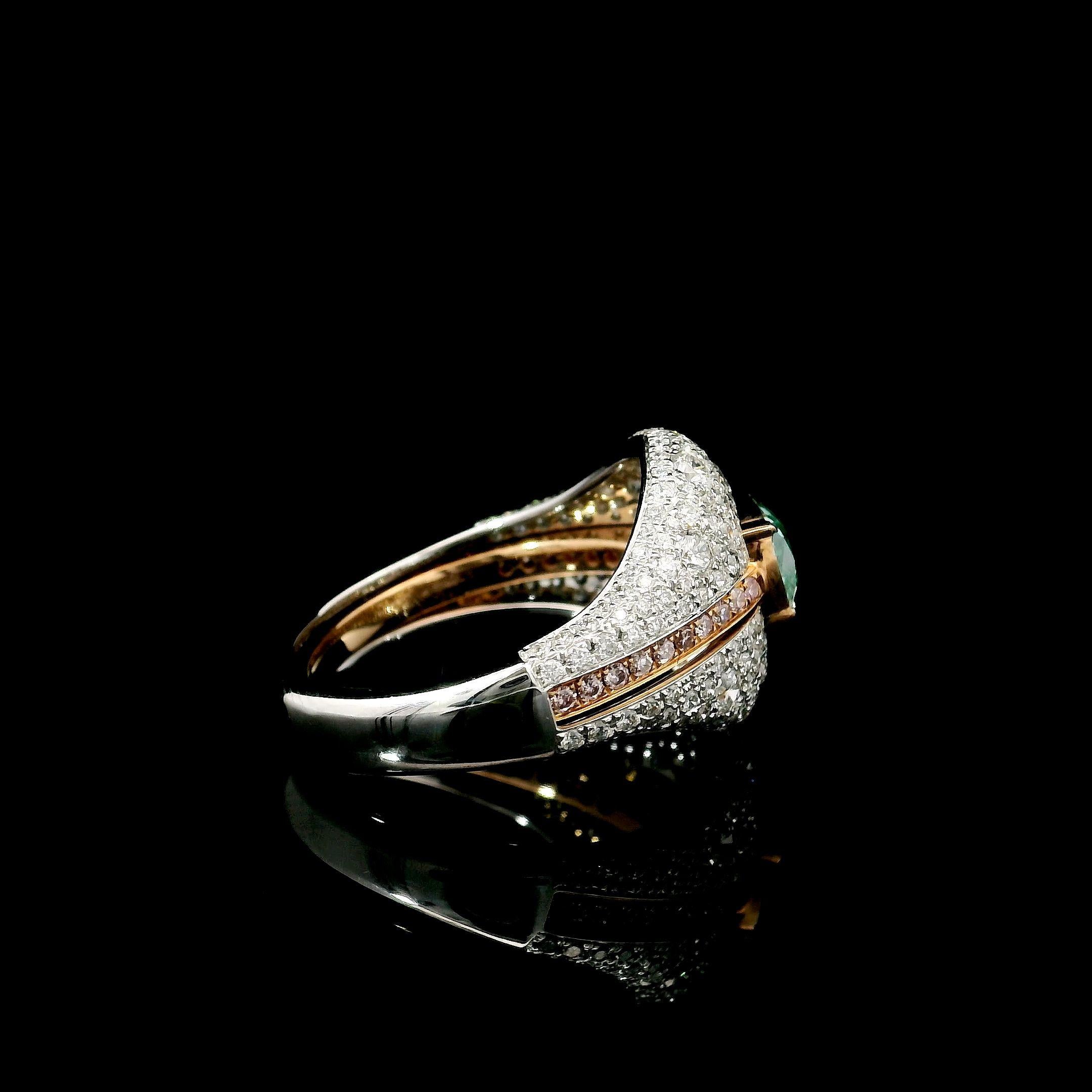 AGL Certified 1.02 Carat Fancy Green VS Clarity Diamond Ring For Sale 2