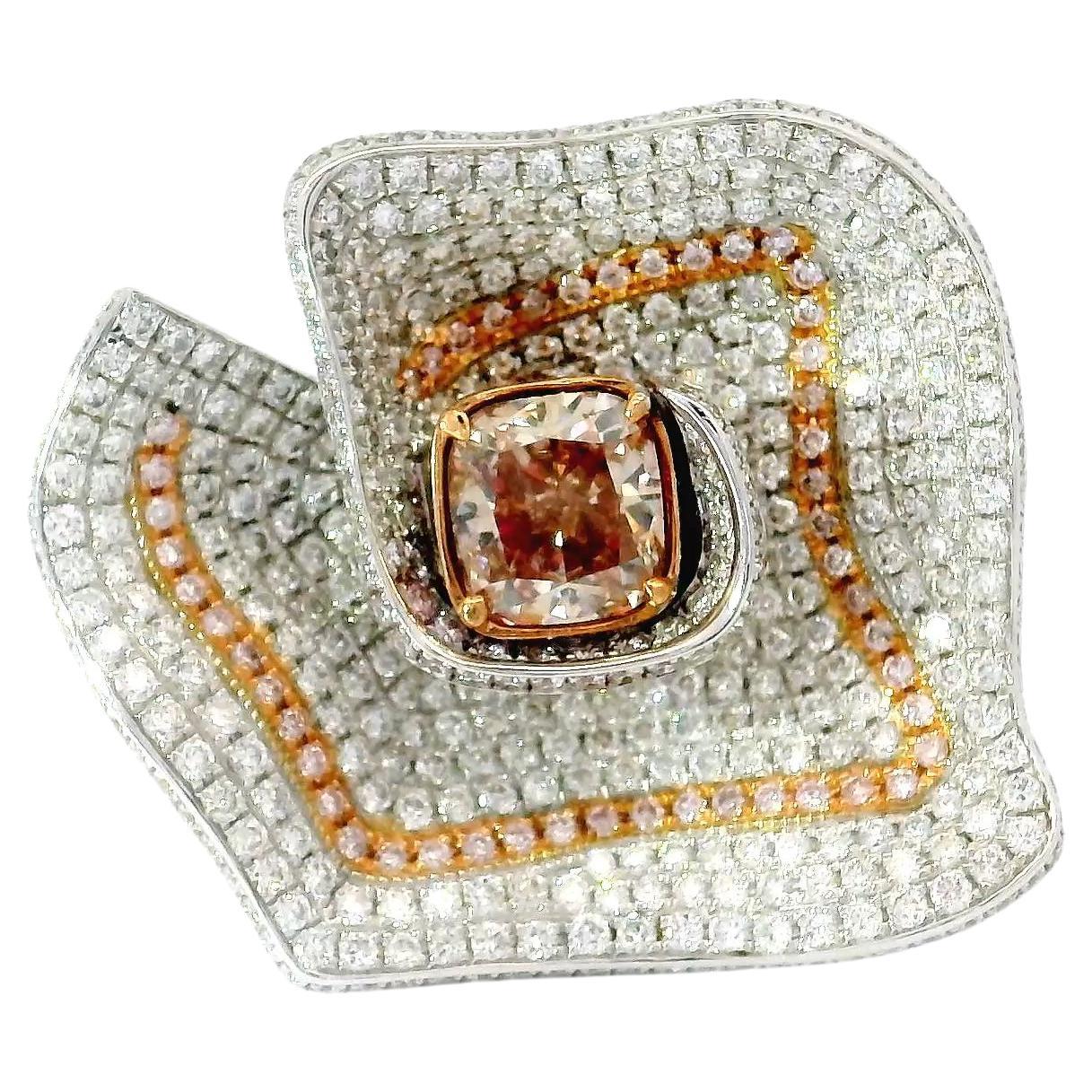AGL Certified 1.02 Carat Fancy Pink SI Clarity Diamond Ring