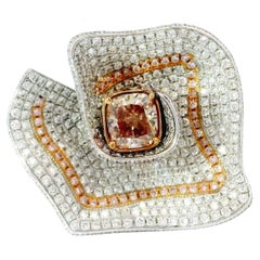 Anello con diamante certificato AGL da 1.02 carati Fancy Pink SI Clarity
