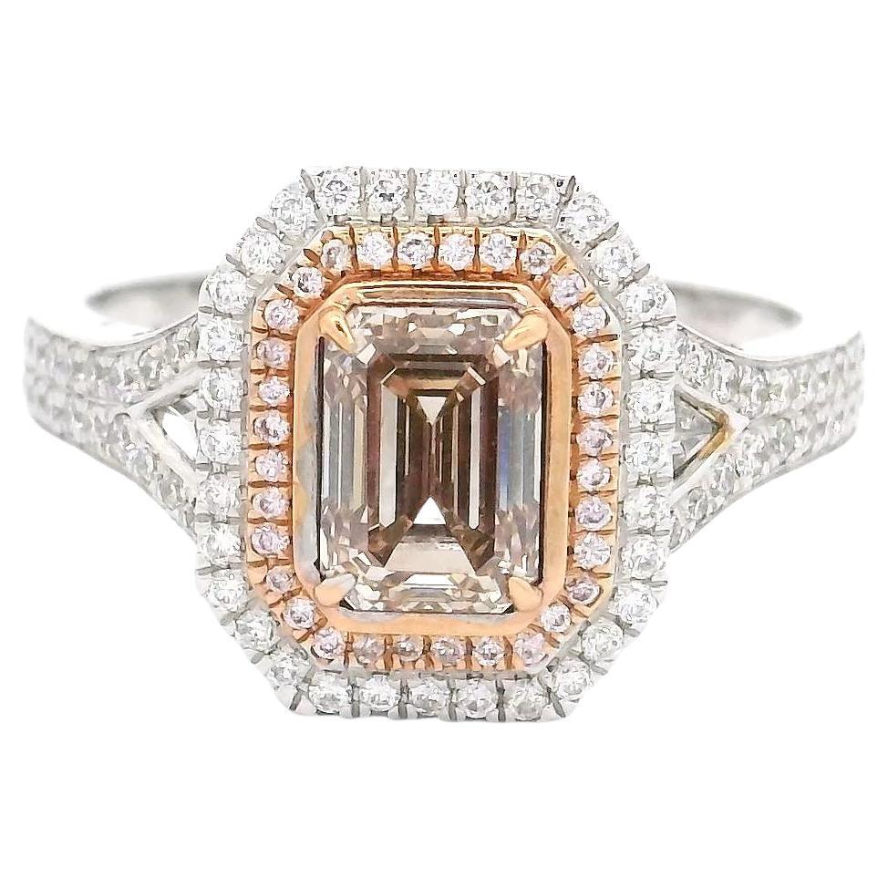 AGL Certified 1.05 Carat Fancy Light Brownish Pink VS Clarity Diamond Ring