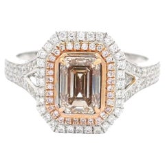 AGL Certified 1.05 Carat Fancy Light Brownish Pink VS Clarity Diamond Ring