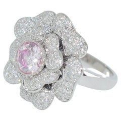 Bague en diamant rose clair fantaisie rond de 1,05 carat certifié AGL