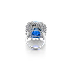 AGL Certified 10.64 Carat Ceylon Sapphire Diamond Platinum Ring