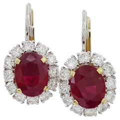 Ohrringe, AGL-zertifiziert 11 Karat BURMA-Rubinen VIVID RED VIVID RED