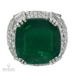 Spectra Fine Jewelry AGL Certified 11.38 Carat Colombian Emerald Ring