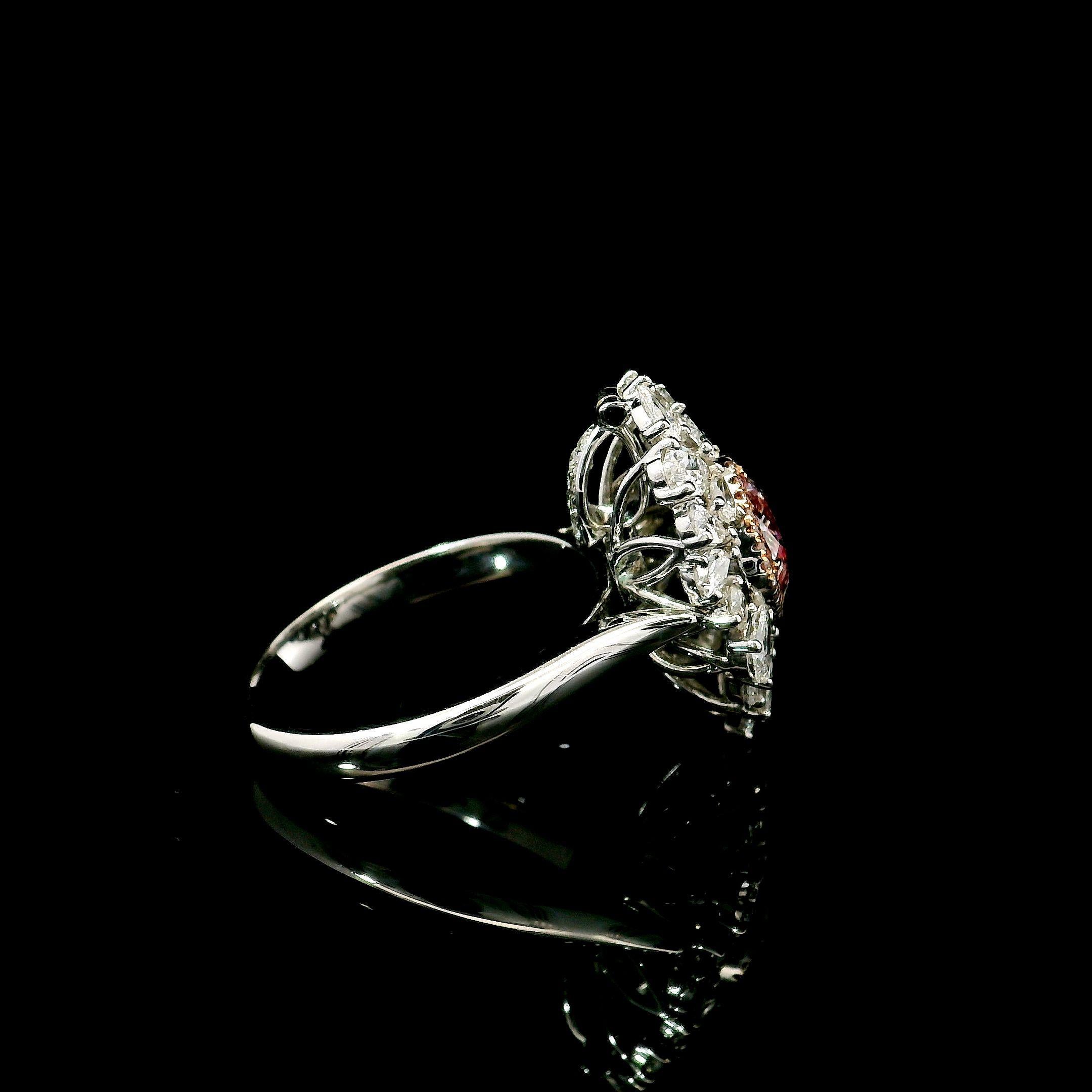 AGL Certified 1.15 Carat Light Pinkish Brown SI1 Clarity Diamond Ring For Sale 2