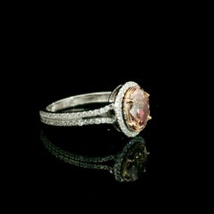 GIA Certified 1.17 Carat Fancy Pinkish Brown SI2 Clarity Diamond Ring