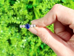 AGL Certified 1.19 Carat Sapphire and Diamond White Gold Engagement Ring