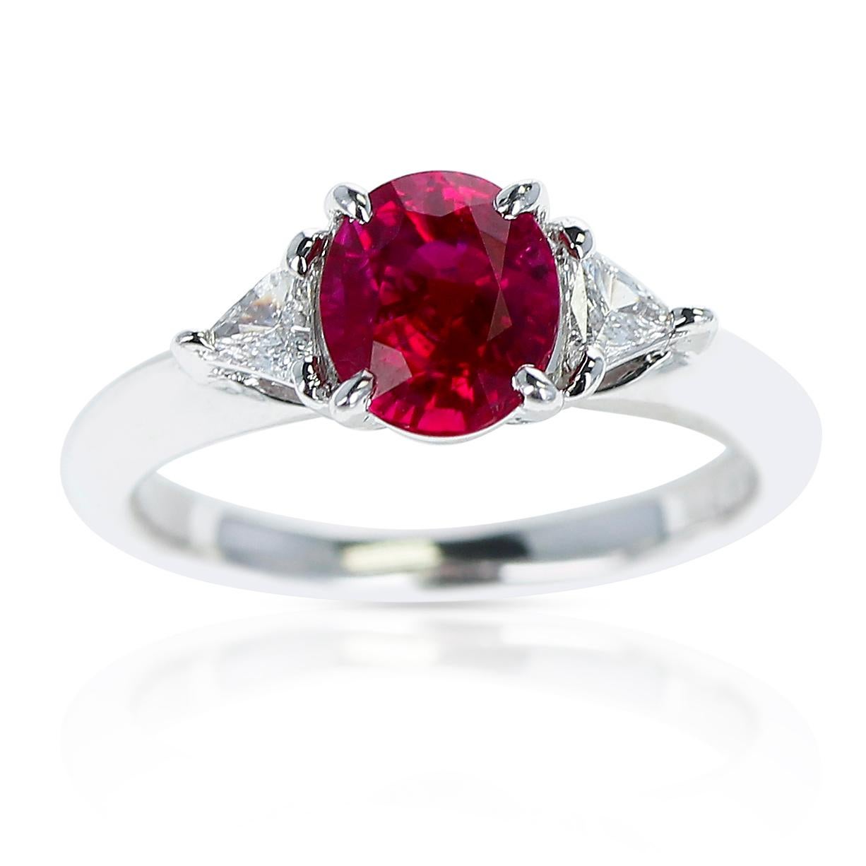 An AGL Certified (Heated) 1.19 ct. Ruby and Diamond Ring made in Platinum. The ring size is US 4.25. The total weight is 3.95 grams. 



SKU 155-IRJMJ