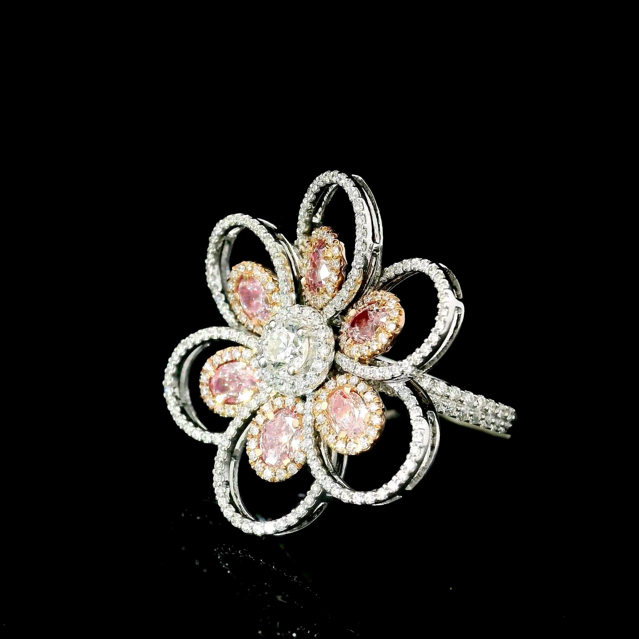 AGL Certified 1.20 Carat Fancy Pink VS Clarity Diamond Ring In New Condition In บางรัก, TH