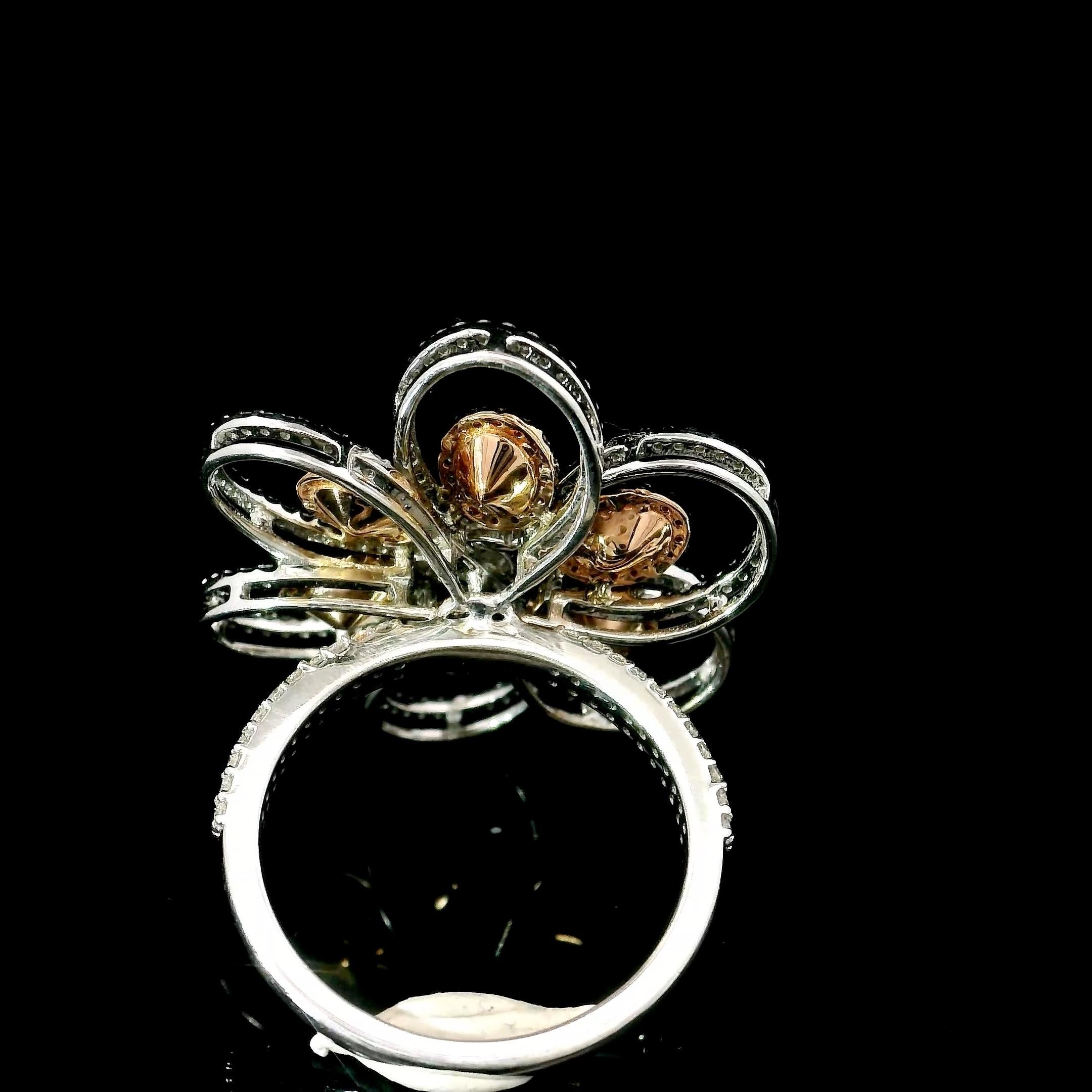 Women's or Men's AGL Certified 1.20 Carat Fancy Pink VS Clarity Diamond Ring