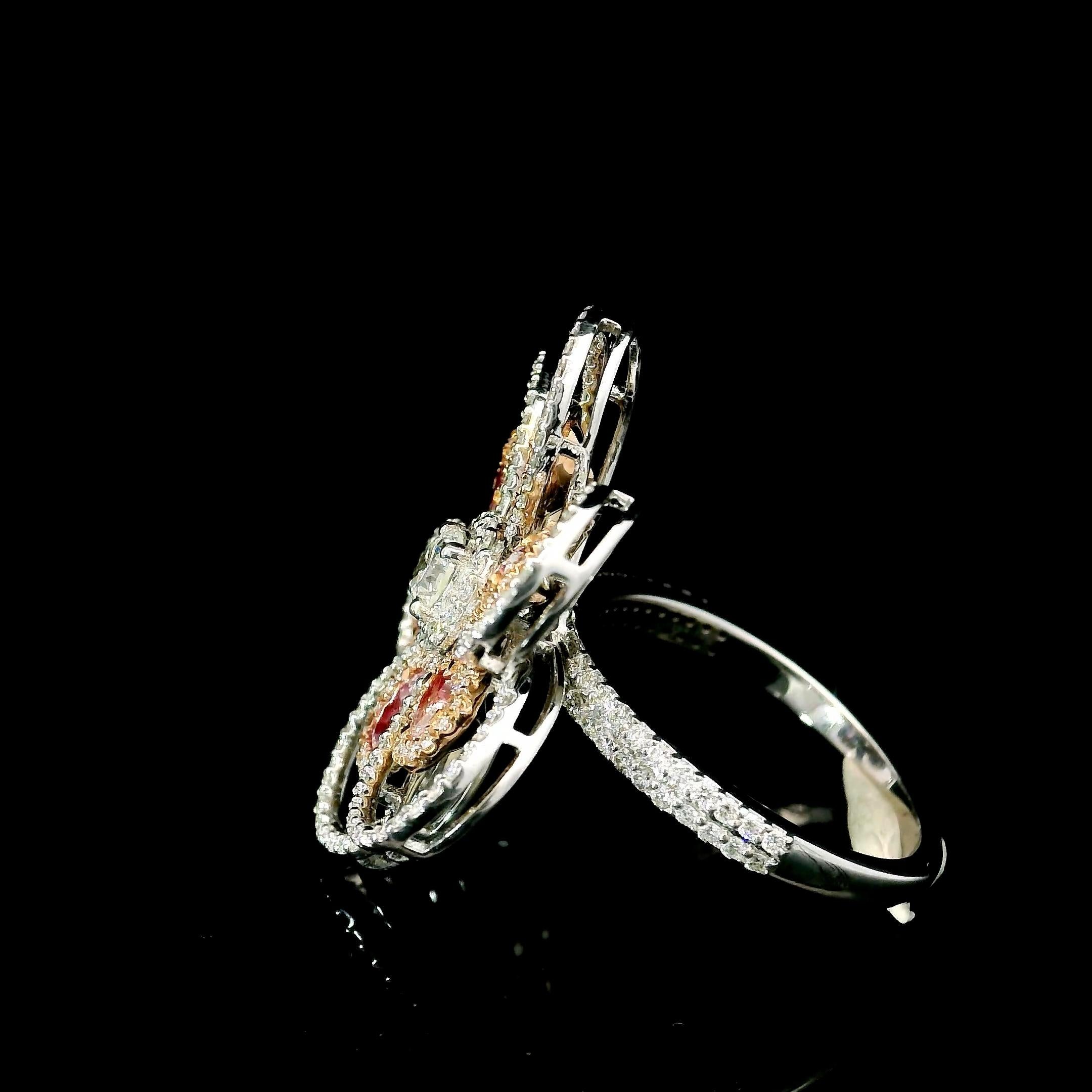 AGL Certified 1.20 Carat Fancy Pink VS Clarity Diamond Ring 1