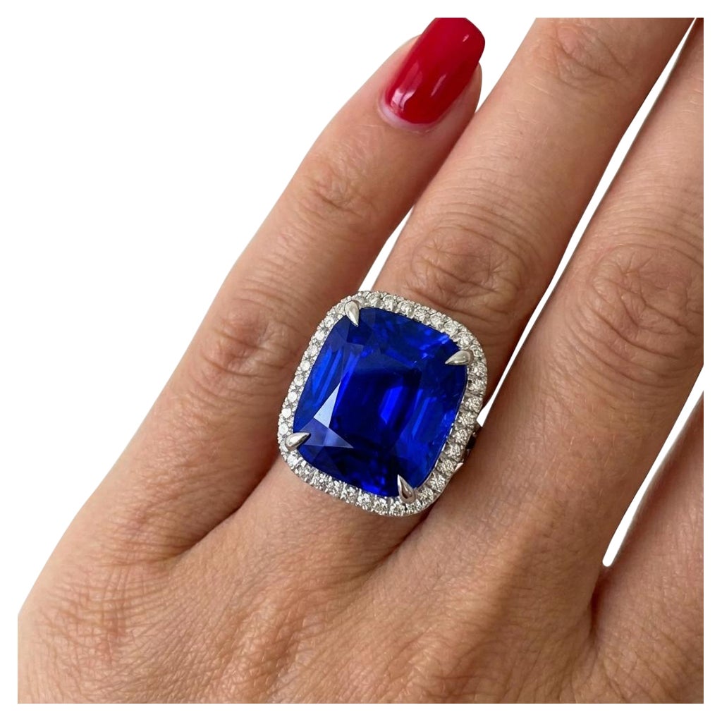 AGL Certified 12.18 NOHEAT Carat Blue Sapphire Ring