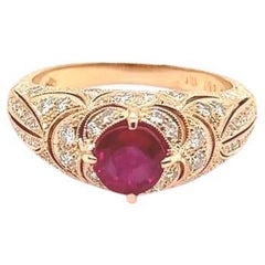 AGL-zertifizierter Ring mit 1,26 Karat natürlichem Rubin aus 18 Karat Roségold