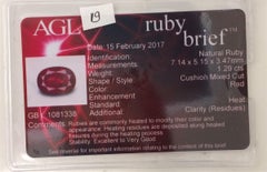 AGL Certified 1.29 Carat Oval Shape Ruby