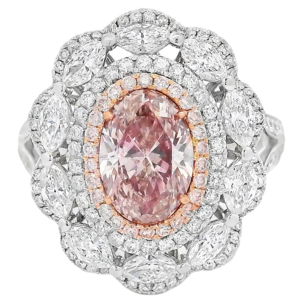 AGL Certified 1.31 Carat Fancy Pink VS Clarity Diamond Ring