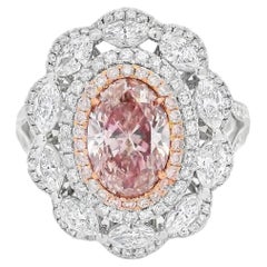 AGL Certified 1.31 Carat Fancy Pink VS Clarity Diamond Ring