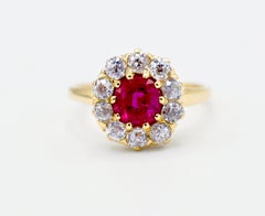 AGL Certified 1.32 Carat Natural Burmese Ruby Diamond Cocktail Ring