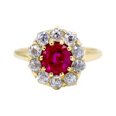 AGL Certified 1.32 Carat Natural Burmese Ruby Diamond Cocktail Ring