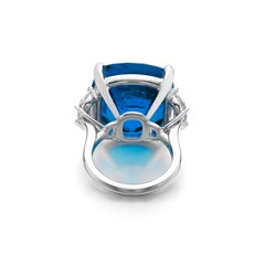 AGL Certified 14.49 Carat NO HEAT Blue Sapphire Ring