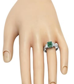 AGL Certified 1.45ct Emerald 0.70ct Diamond Engagement Ring