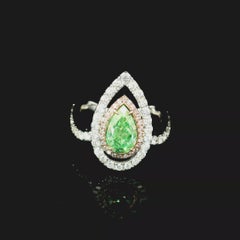 AGL Certified 1.50 Carat Fancy Green SI Clarity Diamond Ring