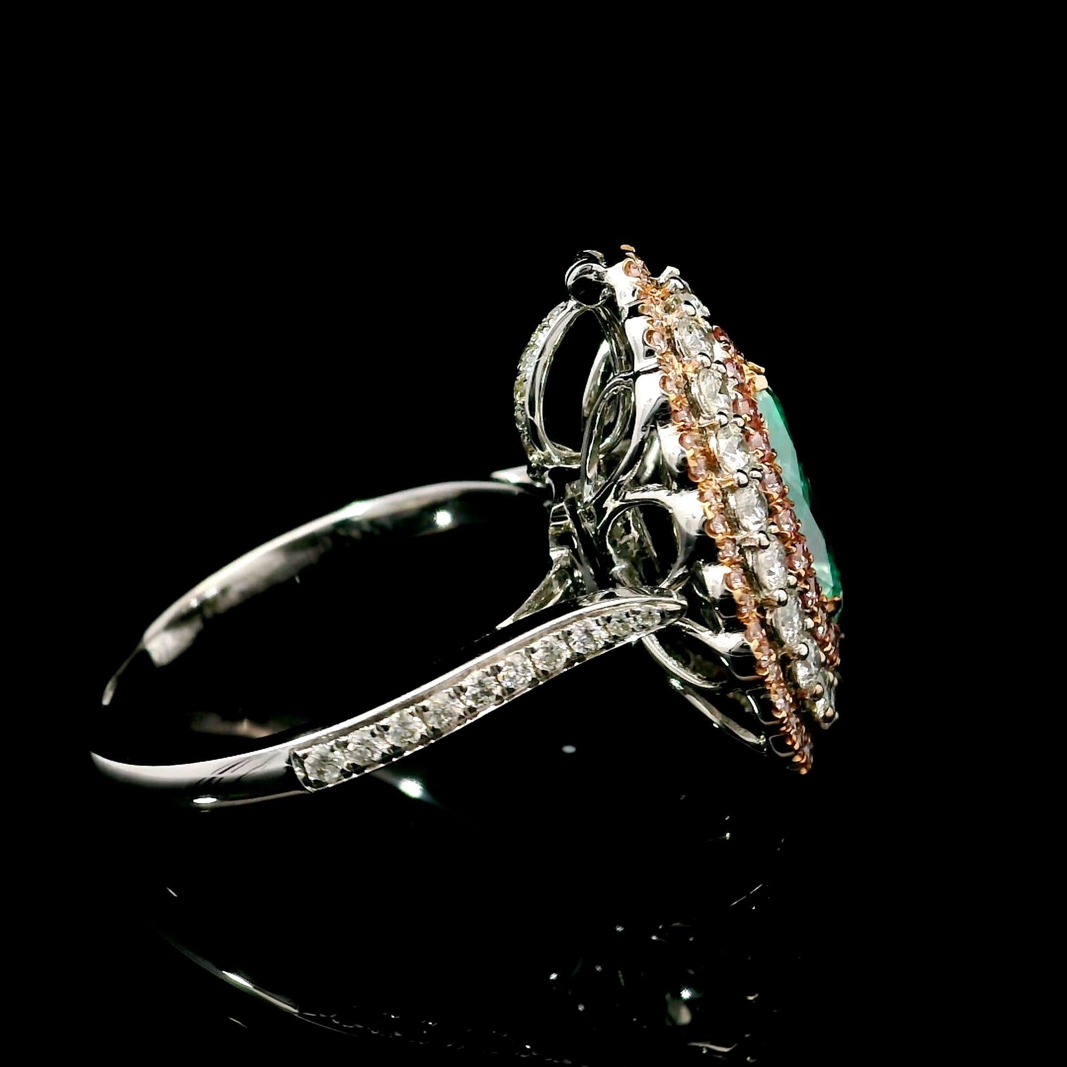 AGL Certified 1.50 Carat Fancy Green SI Clarity Diamond Ring In New Condition For Sale In บางรัก, TH
