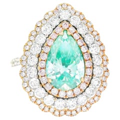 AGL Certified 1.50 Carat Fancy Green SI Clarity Diamond Ring