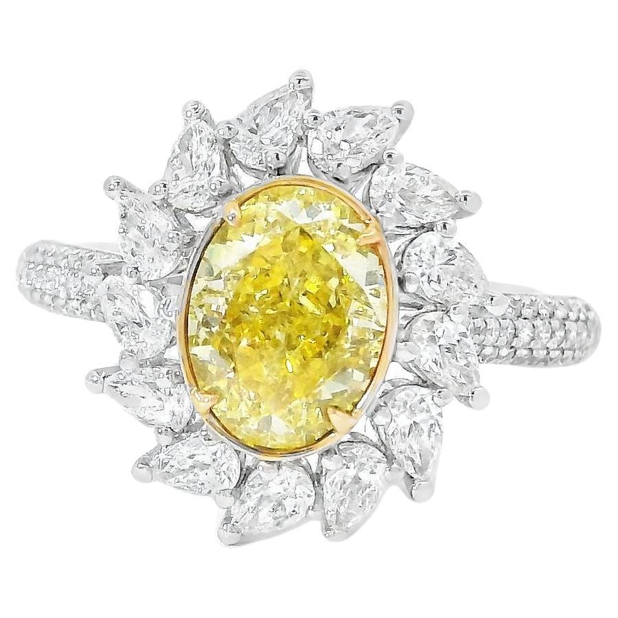 AGL Certified 1.50 Carat Fancy Yellow VS Clarity Diamond Ring