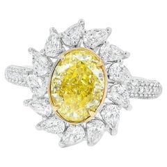 AGL zertifizierter 1.50 Karat Fancy Yellow VS Clarity Diamantring
