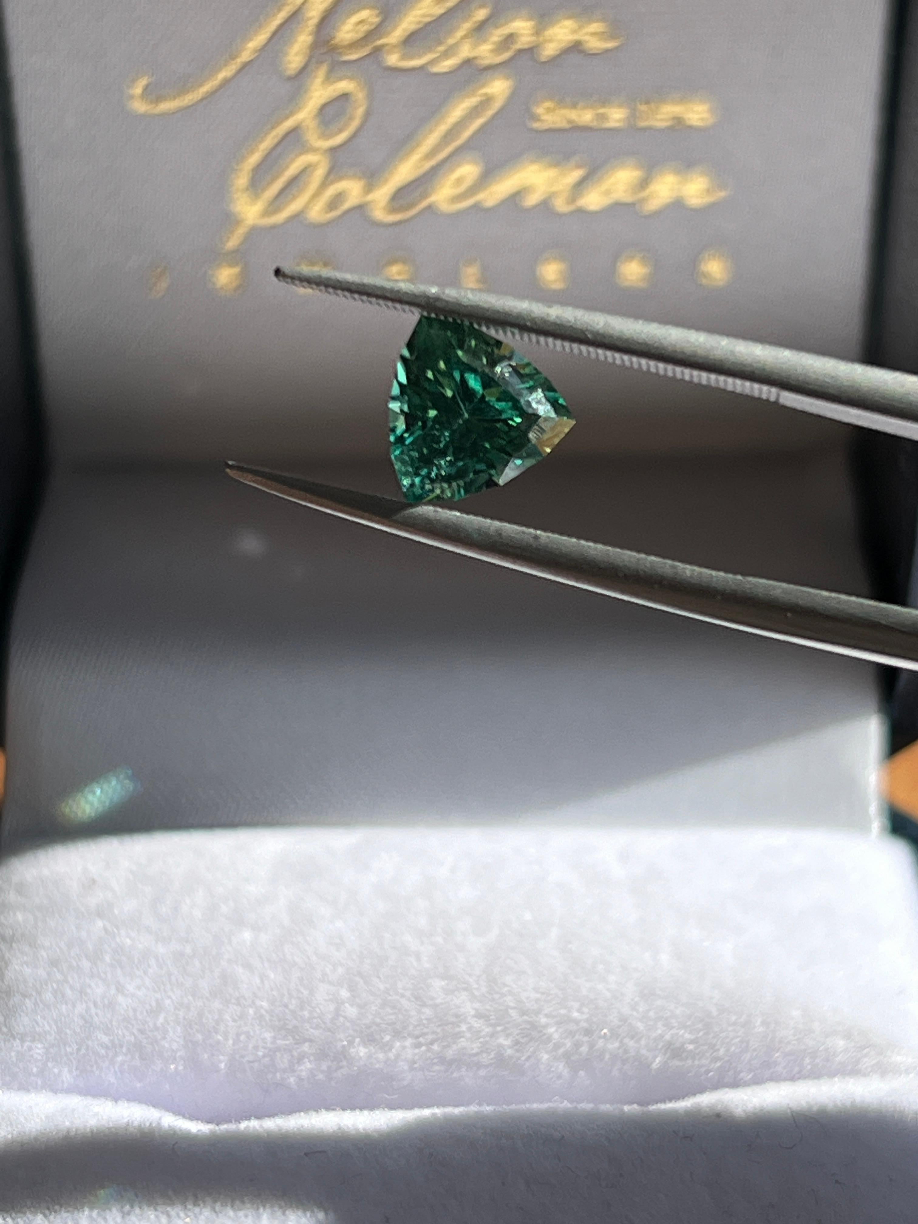 AGL Certified 1.50 Carat Loose Blue/Green Tourmaline Gemstone In Excellent Condition For Sale In Towson, MD
