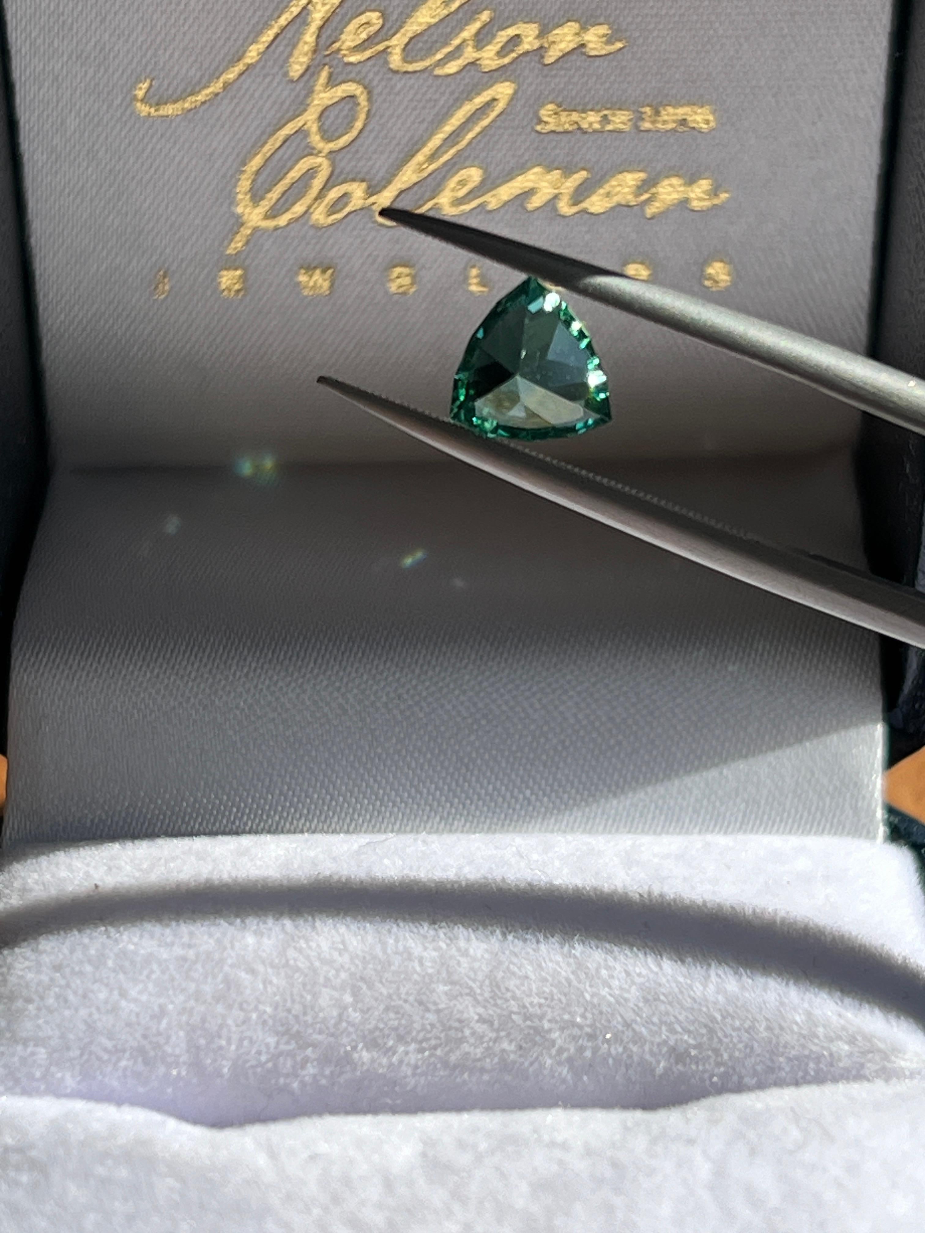 Women's or Men's AGL Certified 1.50 Carat Loose Blue/Green Tourmaline Gemstone For Sale