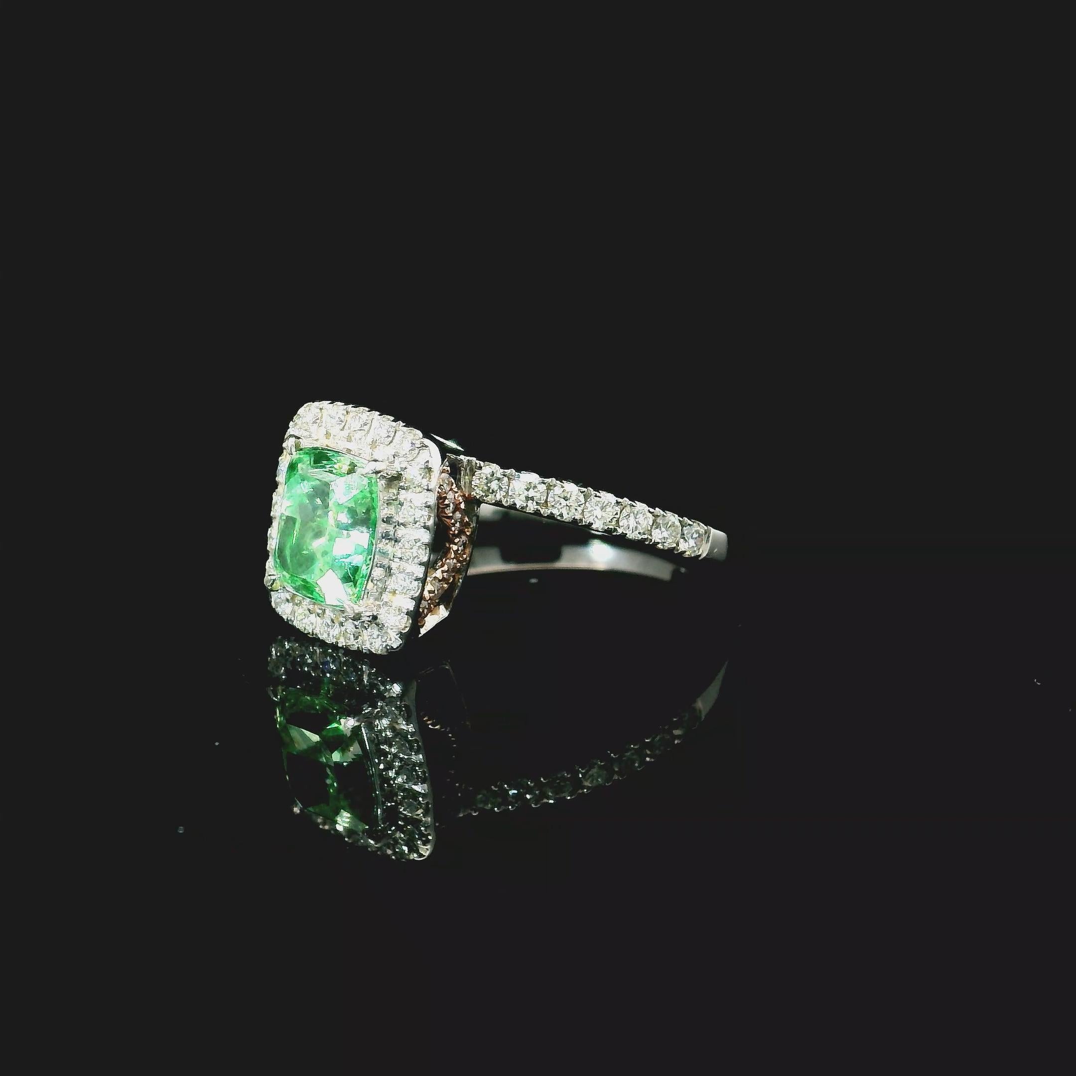 Anello con diamante certificato AGL da 1,51 carati Fancy Green VS1 Clarity In condizioni Nuovo in vendita a บางรัก, TH