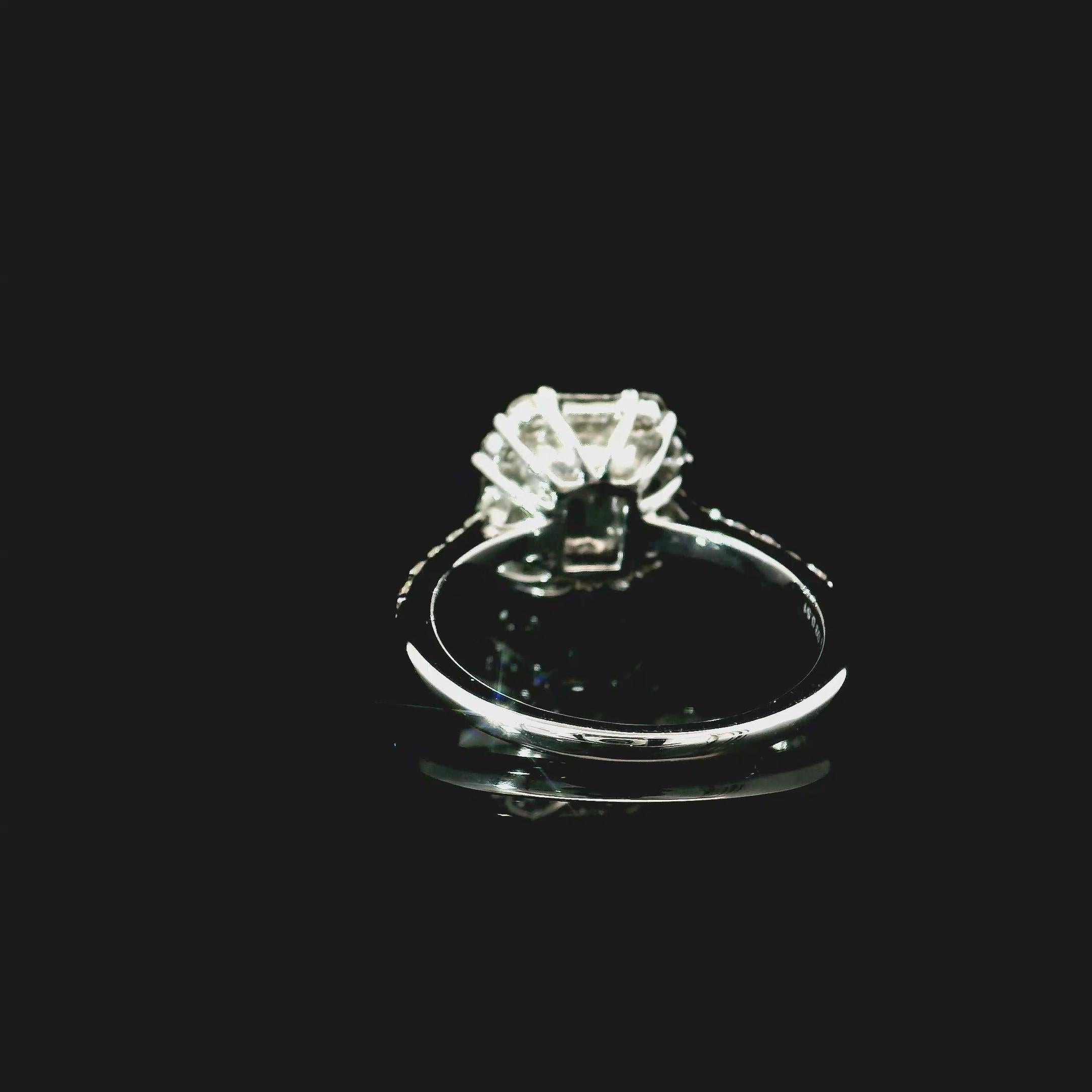 da uomo o donna Anello con diamante certificato AGL da 1,51 carati Fancy Intense Green SI1 Clarity in vendita