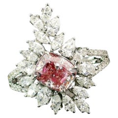 AGL zertifiziert 1,51 Fancy Pink SI1 Reinheit Diamantring