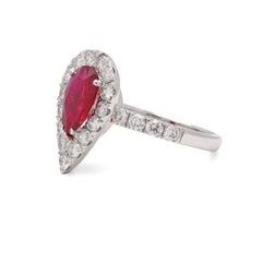 AGL Certified 1.52ct Ruby and Diamond Ring
