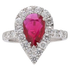 AGL Certified 1.52ct Ruby and Diamond Ring