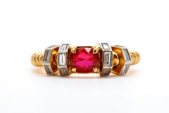 AGL Certified 1.54 ct No Heat Burmese Ruby Mens Ring