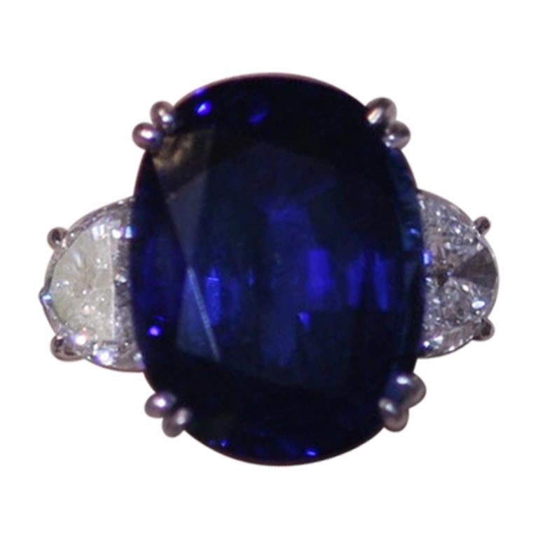 AGL Certified 16.99 Carat Blue Sapphire Ring