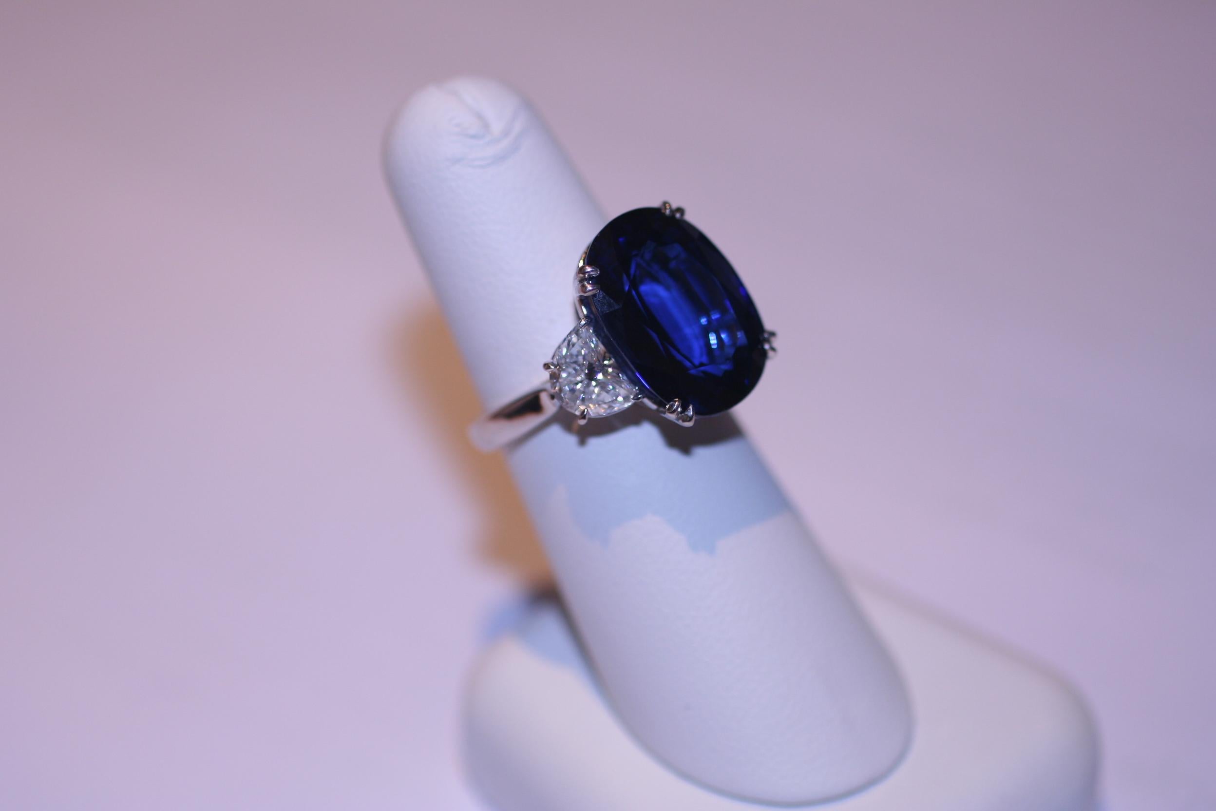 AGL Certified 16.99 Carat Blue Sapphire Ring 5