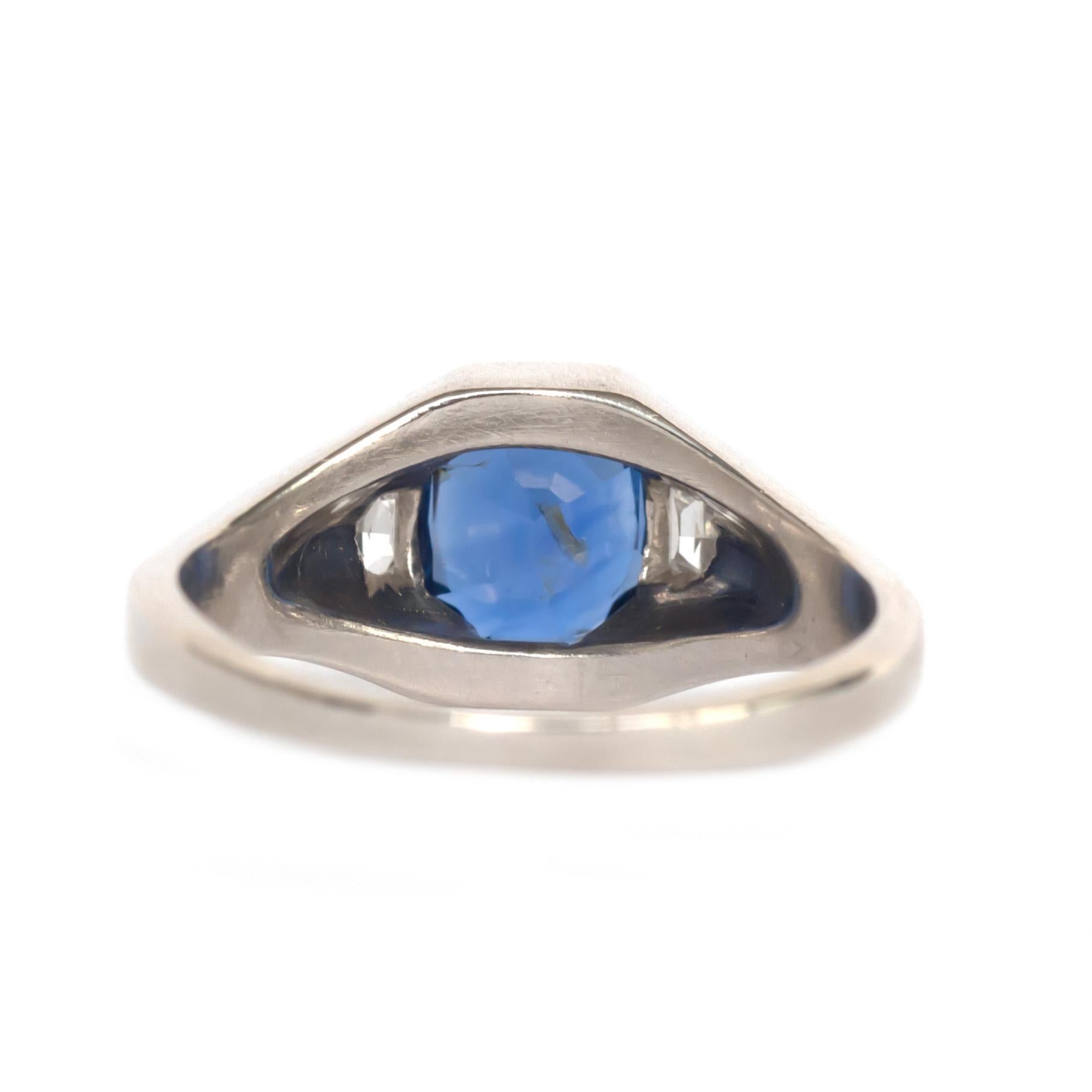 AGL Certified 1.86 Carat Sapphire Platinum Engagement Ring In Good Condition In Atlanta, GA