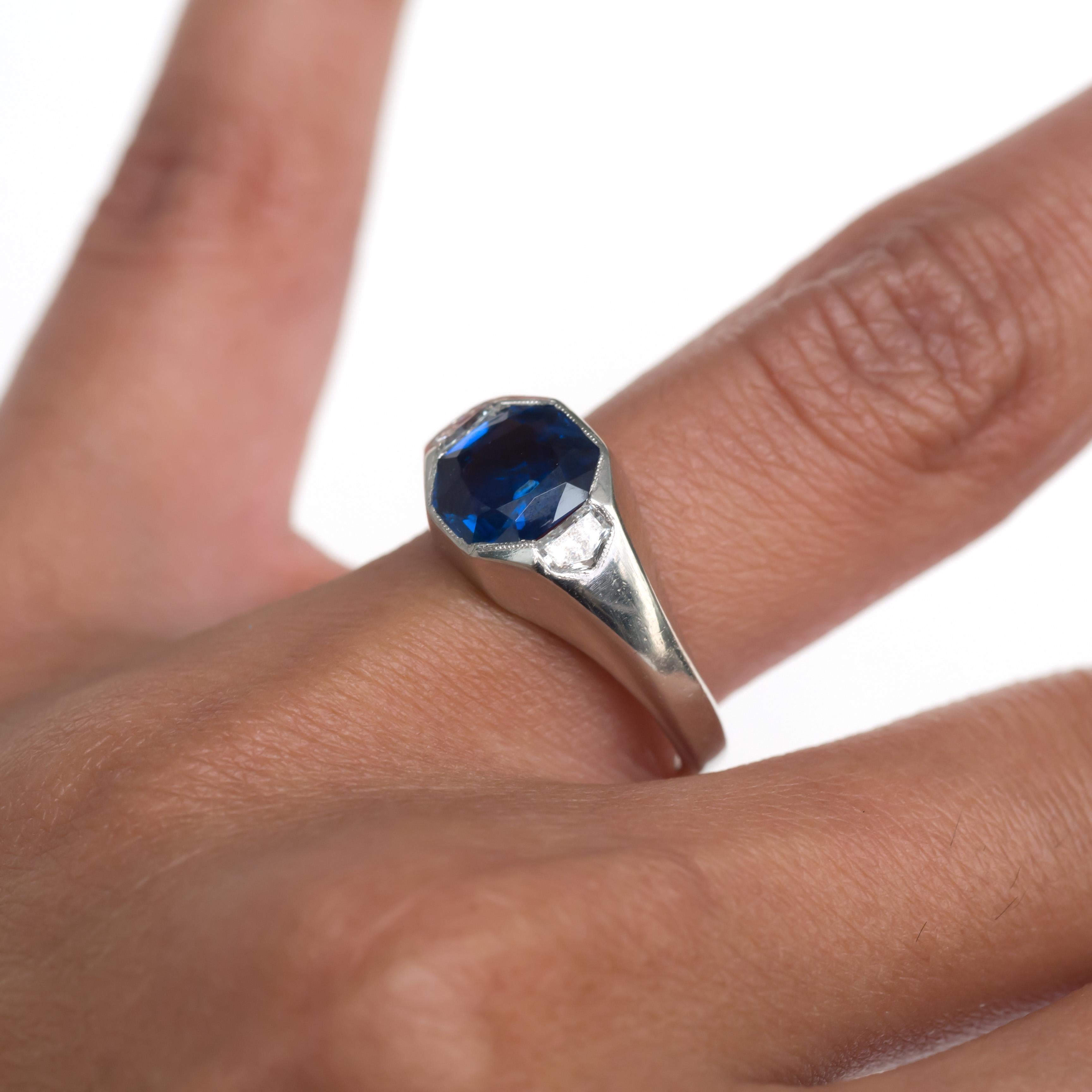AGL Certified 1.86 Carat Sapphire Platinum Engagement Ring 2