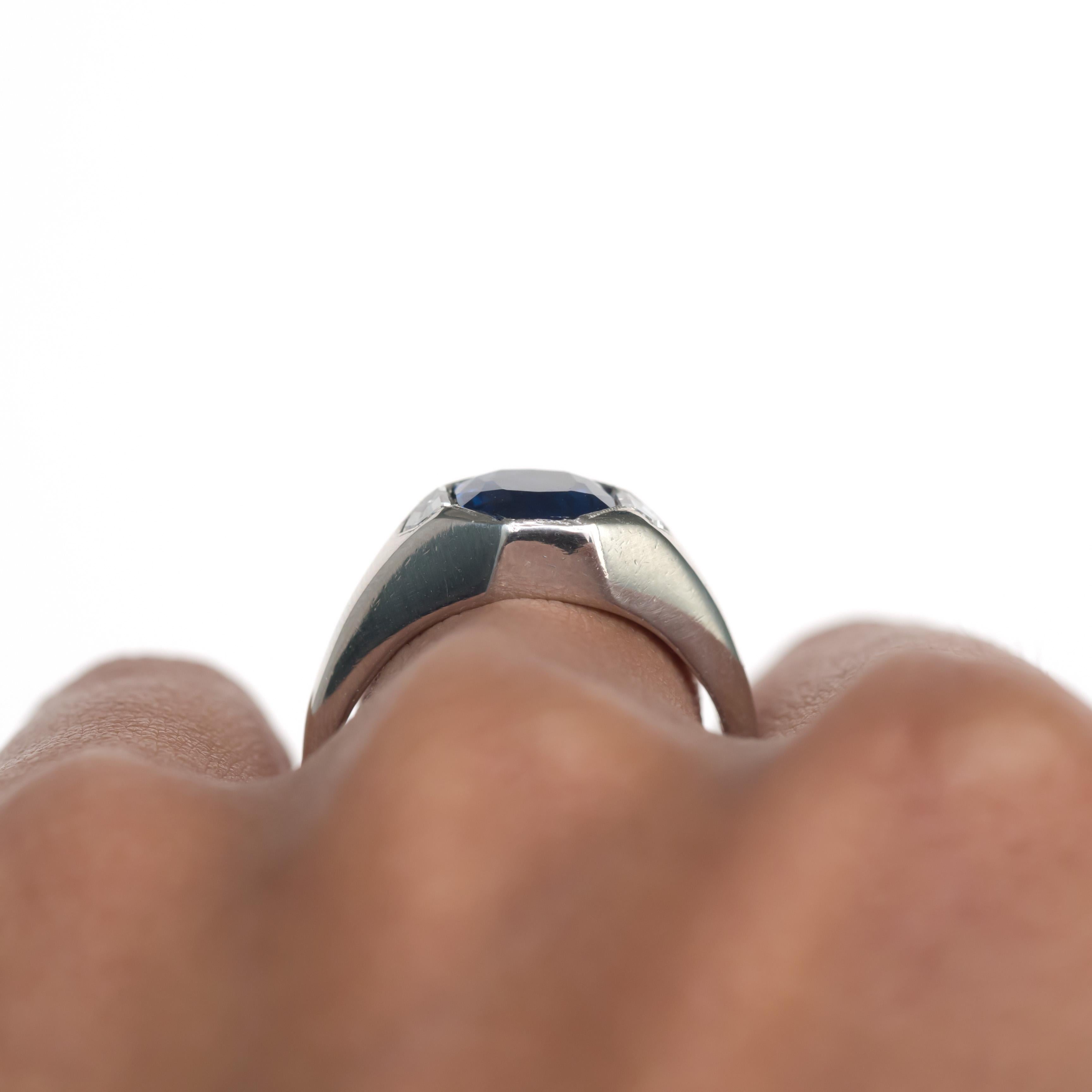 AGL Certified 1.86 Carat Sapphire Platinum Engagement Ring 3