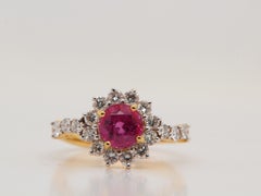 Ring mit 1,89 Karat burmesischem unbehandeltem Rubin und Diamanten, AGL-zertifiziert