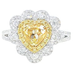 AGL zertifizierter 18K Weißgold Gelb Diamant Ring