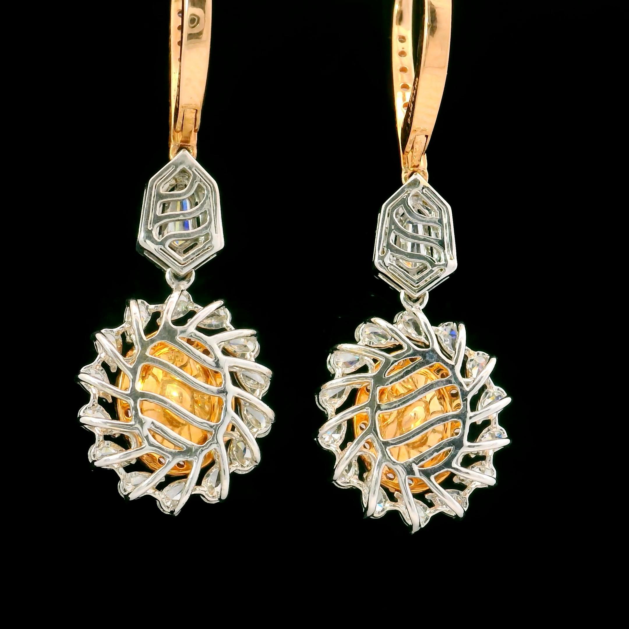 Women's or Men's AGL Certified 2.00 Carat Fancy Blue VS Clarity Diamond Earrings For Sale