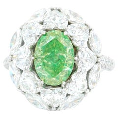 AGL Certified 2.00 Carat Fancy Green VS Clarity Diamond Ring