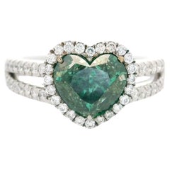 AGL Certified 2.00 Carat Fancy Intense Green VS Clarity Diamond Ring
