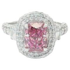 AGL Certified 2.01 Carat Fancy Pink SI1 SI1 Clarity Diamond Ring